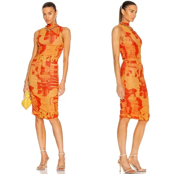 MIAOU | Sofia Dress In Stone Orange Size: Medium - Picture 1 of 8
